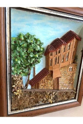 VİNTAGE EL YAPIMI 3 BOYUTLU TABLO KONAK TEMALI TABLO - 2
