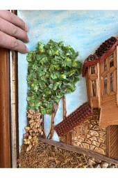 VİNTAGE EL YAPIMI 3 BOYUTLU TABLO KONAK TEMALI TABLO - 3