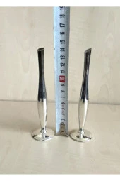 2 ADET VİNTAGE GÜMÜŞ KAPLAMA KARANFİLLİK - 2