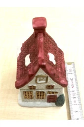 VİNTAGE PORSELEN EV KAPAKLI BİBLO DEKORATİF KUTU NO 16 - 2