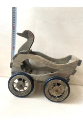 AVRUPA VİNTAGE EL YAPIMI AHŞAP OYUNCAK ÖRDEK BAŞLI OYUNCAK - 4