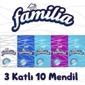Familia Mendil 3 Katli 10 lu x 10 Paket Ultra Yumuşak Mendil - 1