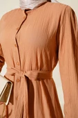 Hakim Yaka Elbise Camel - 4