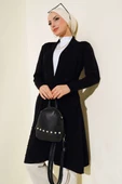 Yandan Dikişli Bağcıklı Hırka Siyah thumbnail 1