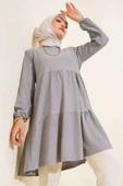 Kol Lastikli Tunik Gri thumbnail 1
