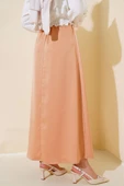 Bel Lastikli Kloş Saten Etek Latte thumbnail 3