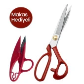 FDMSTAR 10 İnç (25cm) Kırmızı Saplı Profesyonel Paslanmaz Çelik Terzi Makası thumbnail 1