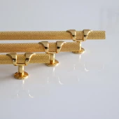 Burç Kulp 128 mm Gold Altın Renk Mobilya Çekmece Mutfak Dolabı Dolap Kulpları Kapak Kulpu Kulb Metal thumbnail 5