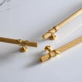 Burç Kulp 128 mm Gold Altın Renk Mobilya Çekmece Mutfak Dolabı Dolap Kulpları Kapak Kulpu Kulb Metal thumbnail 6