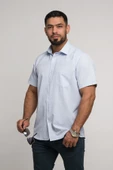 Mugi Geniş Ve Rahat (Bol) Kesim Cepli Klasik Kısa Kol Erkek Gömlek thumbnail 1