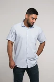 Mugi Geniş Ve Rahat (Bol) Kesim Cepli Klasik Kısa Kol Erkek Gömlek thumbnail 2