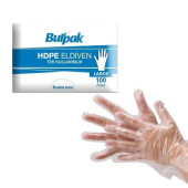 Burpak Tek Kullanımlık Hdpe Şeffaf Poşet Eldiven Large 100'lü - 1