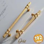 Burç Kulp 192 mm Gold Altın Renk Mobilya Mutfak Çekmece Dolabı Dolap Kulpları Kapak Kulpu Kulb Metal thumbnail 1