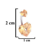 316L Çelik Kalp Model Zirkon Taşlı Piercing  PRC-210 thumbnail 4