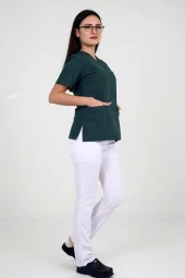 Deniz İş Kadın Alpaka Lastikli Beyaz Renk Tek Pantolon - 2