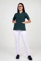 Deniz İş Kadın Alpaka Lastikli Beyaz Renk Tek Pantolon - 3