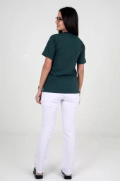 Deniz İş Kadın Alpaka Lastikli Beyaz Renk Tek Pantolon - 4