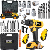 Mager 58 Watt 8 Ah Yedek Akülü Setli Metal Şanzıman Akülü Vidalama Matkap - 1