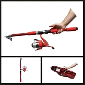 Uyguna-Yakala 2.10 Mt Kırmızı Combo Kamış Makine Set-LER.042 thumbnail 2