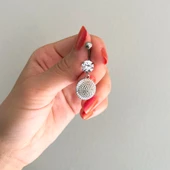 316L Çelik Zirkon Taşlı Küre Piercing PRC-135 thumbnail 2