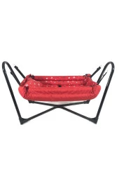 Neptün Metal Beşik Hamak Kırmızı Pamuklu Kumaş thumbnail 3