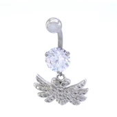 316L Çelik Zirkon Taşlı Kuş Piercing PRC-124 - 1