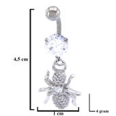 316L Çelik Zirkon Taşlı Karınca Piercing PRC-120 thumbnail 3