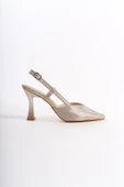 Parpar Altın Dore Kadeh Topuklu Stiletto Abiye Ayakkabı - 4