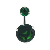 316L Çelik Yeşil Zirkon Taşlı Piercing PRC-114 thumbnail 1