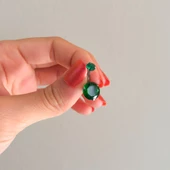 316L Çelik Yeşil Zirkon Taşlı Piercing PRC-114 thumbnail 2