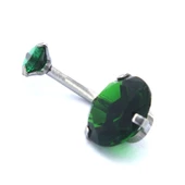 316L Çelik Yeşil Zirkon Taşlı Piercing PRC-114 thumbnail 5