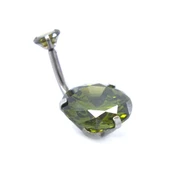 316L Çelik Yeşil Zirkon Taşlı Piercing PRC-110 thumbnail 4