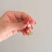 Altın Kaplama Zirkon Taşlı Kelebekli Piercing PRC-109 - 2