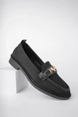 Muggo WİNCE Garantili Triko Metal Tokalı Kadın Loafer Günlük Ayakkabı - 11