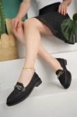 Muggo WİNCE Garantili Triko Metal Tokalı Kadın Loafer Günlük Ayakkabı - 8