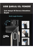 ŞARJLI ÇOK AMAÇLI HEM EL FENERİ HEM KAFA LAMBASI 360 DERECE DÖNEBİLEN BAŞLIK KAMP LAMBASI FLAŞÖR - 2