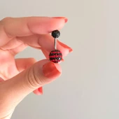 316L Çelik Siyah Zirkon Taşlı Toplu Piercing PRC-102 thumbnail 2