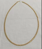 14 Ayar Altın 5 mm Rose Pullu Zincir 60 cm - 1