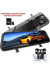 Mb-500 10" 2,5d Class Dokunmantik Ekran Araç Içi Çift Kamera Gece Görüşlü. Araç Kamera.hafıza Kartlı thumbnail 1