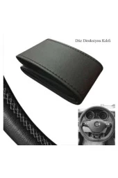 OTO H.İ.T.  VOLKSWAGEN POLO DÜRBÜN GÖĞÜS UYUMLU DERİ DİREKSİYON KILIFI KALİTELİ DİKMELİ SİYAH thumbnail 2