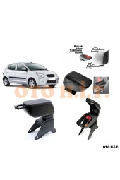 OTO H.İ.T.  Kia Picanto 04-08 Uyumlu Kol Dayama Ve Kolçak Sürgülü Bardaklıklı Ayarlanabilir Siyah Deri thumbnail 1