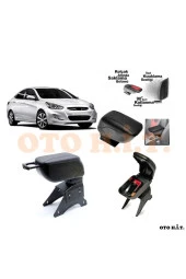 OTO H.İ.T.  Hyundai Accent Blue Uyumlu Kol Dayama Ve Kolçak Sürgülü Bardaklıklı Ayarlanabilir Siyah Deri thumbnail 1