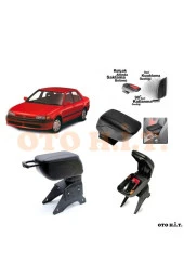 OTO H.İ.T.  Mazda 323 Uyumlu Kol Dayama Ve Kolçak Sürgülü Bardaklıklı Ayarlanabilir Siyah Deri thumbnail 1