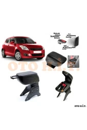 OTO H.İ.T.  Suzuki Swift 06-12 Uyumlu Kol Dayama Ve Kolçak Sürgülü Bardaklıklı Ayarlanabilir Siyah Deri thumbnail 1