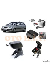 OTO H.İ.T.  Kia Rio 06-12 Hatchback Uyumlu Kol Dayama Ve Kolçak Sürgülü Bardaklıklı Ayarlanabilir Siyah Deri - 1