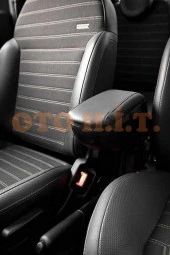 OTO H.İ.T.  Renault Megane 1 Uyumlu Kol Dayama Ve Kolçak Sürgülü Bardaklıklı Ayarlanabilir Siyah Deri - 1