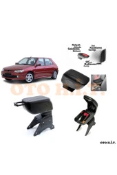 OTO H.İ.T.  Peugeot 306 Uyumlu Kol Dayama Ve Kolçak Sürgülü Bardaklıklı Ayarlanabilir Siyah Deri thumbnail 1