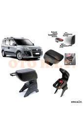 OTO H.İ.T.  Fiat Doblo D3 Uyumlu Kol Dayama Ve Kolçak Sürgülü Bardaklıklı Ayarlanabilir Siyah Deri thumbnail 1