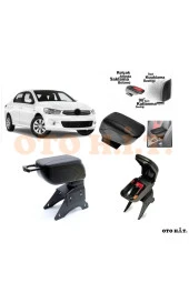 OTO H.İ.T.  Citroen C Elysee Makyajsız Uyumlu Kol Dayama Ve Kolçak Sürgülü Bardaklıklı Ayarlanabilir Siyah Deri thumbnail 1