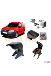 OTO H.İ.T.  Volkswagen Caddy Mk2 Uyumlu Kol Dayama Ve Kolçak Sürgülü Bardaklıklı Ayarlanabilir Siyah Deri thumbnail 1
